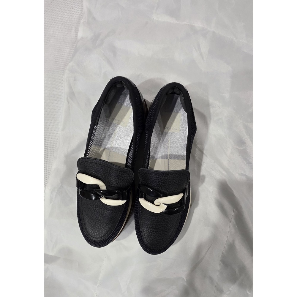 Dolce Vita Black Mesh Chain Accent Colorblock Women's Loafer Flats Size 8 - Picture 4 of 8